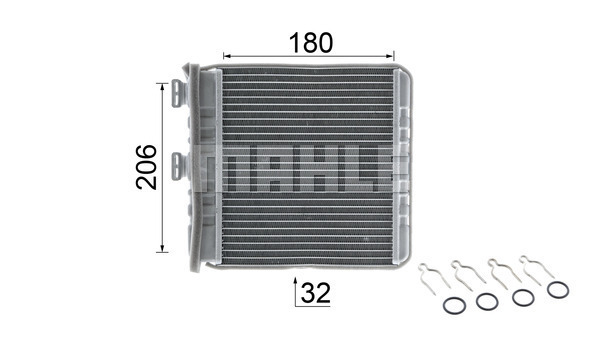 Opel Astra 1998-2009 Arası 1.7 TD, 1.6, 1.2 16V, 1.6 16V, 1.8 16V, 2.0 DI, 2.0 16V Mahle Marka Kalorifer Radyatörü - Görsel 7