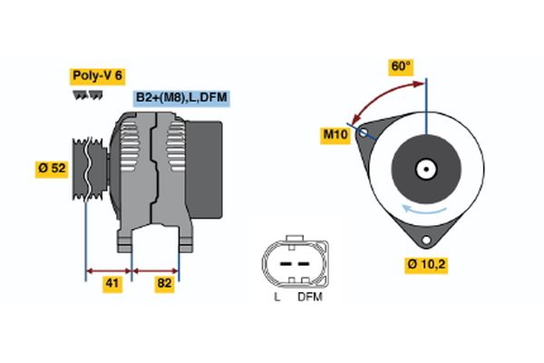 Porsche Boxster 1996-2004 Arası 2.5, S 3.2, 2.7 Bosch Marka Alternatör - Görsel 5