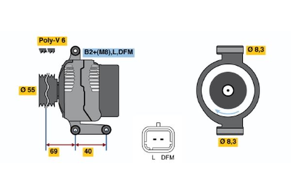 Renault Laguna 1993-2002 Arası 1.6 16V, 1.8 16V Bosch Marka Alternatör - Görsel 5
